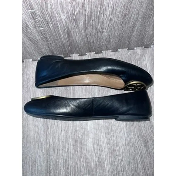 Tory Burch Benton Ballet Flats Black Women's Shoes Size 6