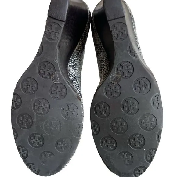 Tory Burch Snakeskin Wedges Heels Shoes Size 9
