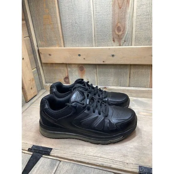 TREDSAFE Mens MNTS48DP001 Slip Resistant Lace Up Black Running Shoes Size 7
