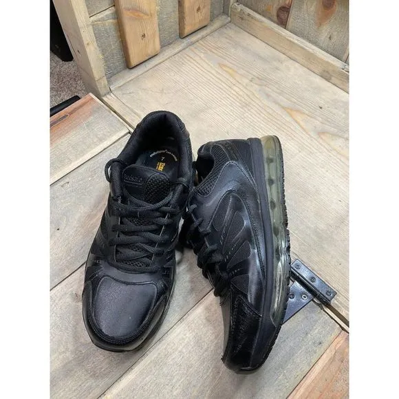 TREDSAFE Mens MNTS48DP001 Slip Resistant Lace Up Black Running Shoes Size 7