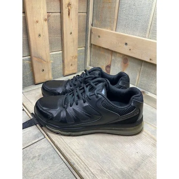 TREDSAFE Mens MNTS48DP001 Slip Resistant Lace Up Black Running Shoes Size 7
