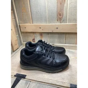 TREDSAFE Mens MNTS48DP001 Slip Resistant Lace Up Black Running Shoes Size 7