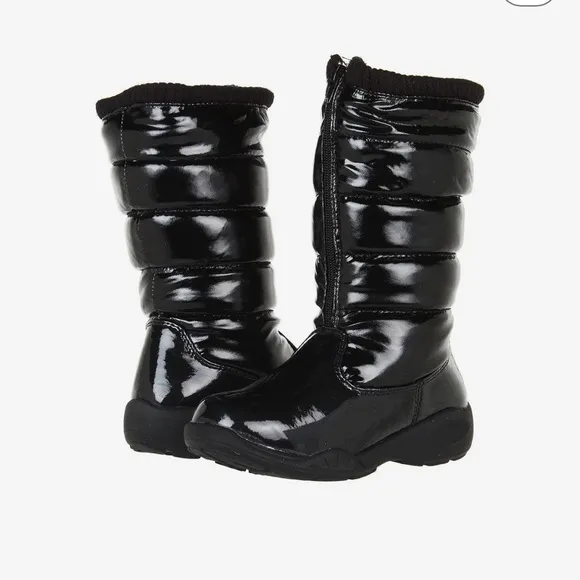 Tundra Puffy Kids Shiny Snow Boots (Big Kid Size 4)