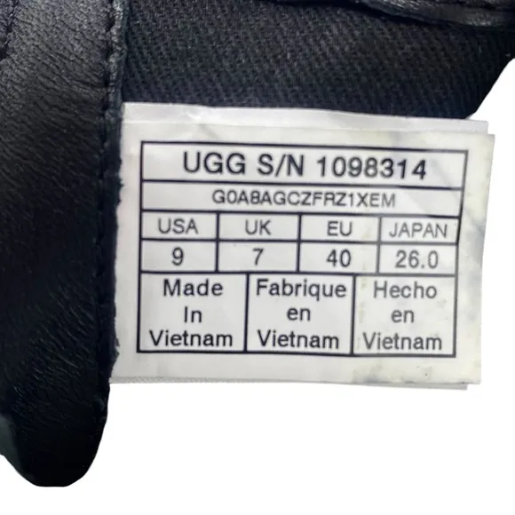 Ugg Aureo Black Waterproof Leather Ankle Boots