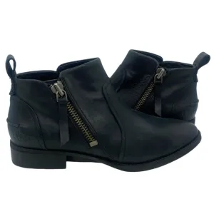 Ugg Aureo Black Waterproof Leather Ankle Boots