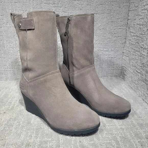 UGG Australia Potrero Women's Size 6 US Gray Suede Waterproof Wedge Boots