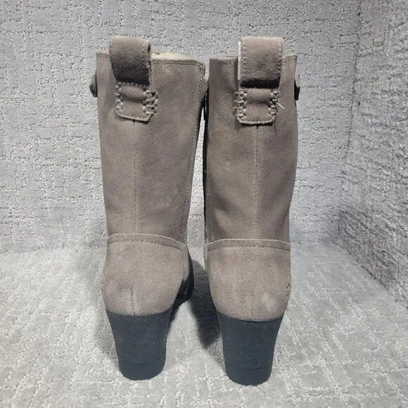UGG Australia Potrero Women's Size 6 US Gray Suede Waterproof Wedge Boots