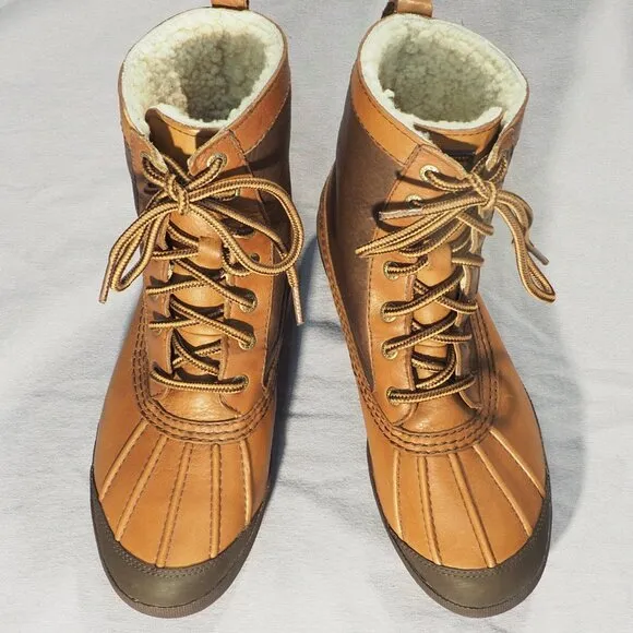 Ugg Boots Womens Size 8 Brown Leather Waterproof Shearling Adirondack Duck Hike