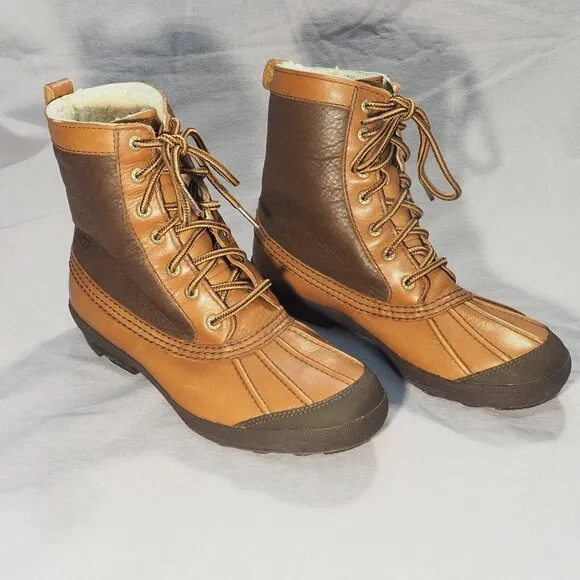 Ugg Boots Womens Size 8 Brown Leather Waterproof Shearling Adirondack Duck Hike