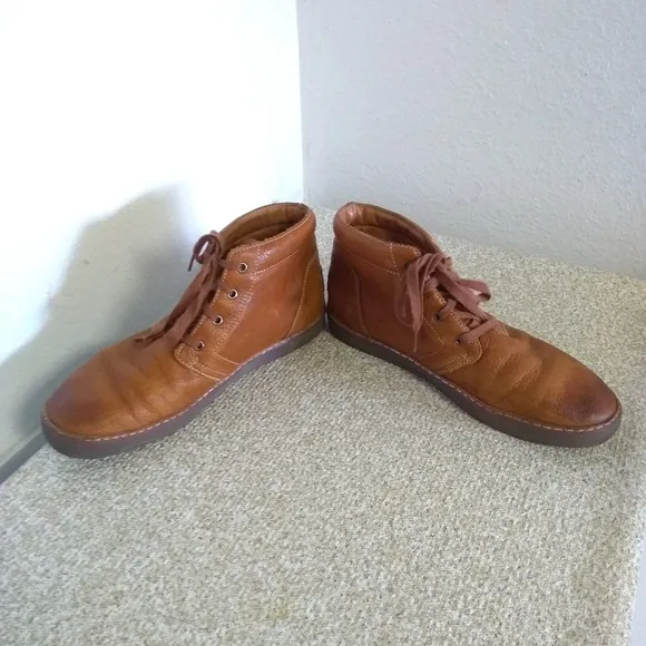 Ugg Brown Leather High Top Sneakers