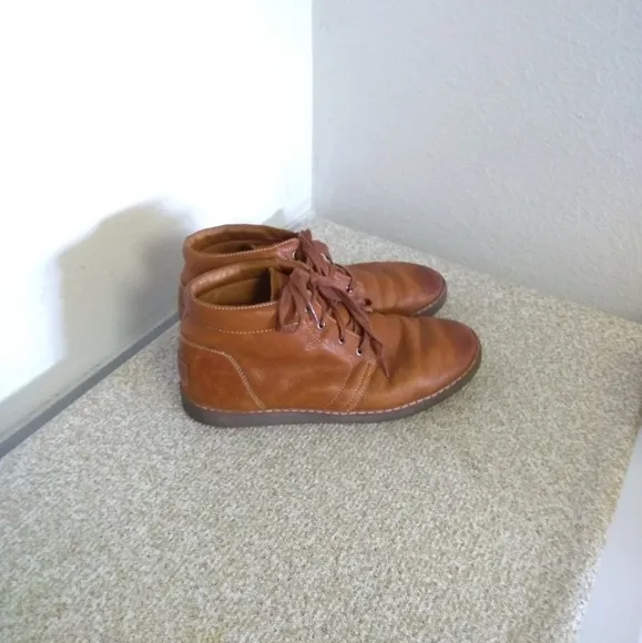 Ugg Brown Leather High Top Sneakers