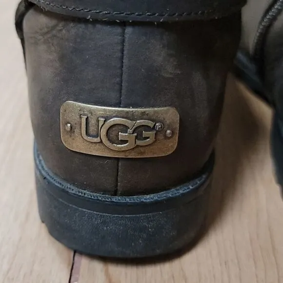 UGG BROWN GRANDLE WATERPROOF LEATHER BOOTS, SIZE 7 S/N 1003579