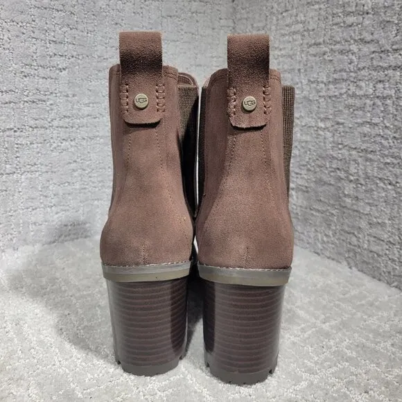 Ugg Hazel Women's Size 11 Brown Suede Waterproof Block Heel Chelsea Boots 110376