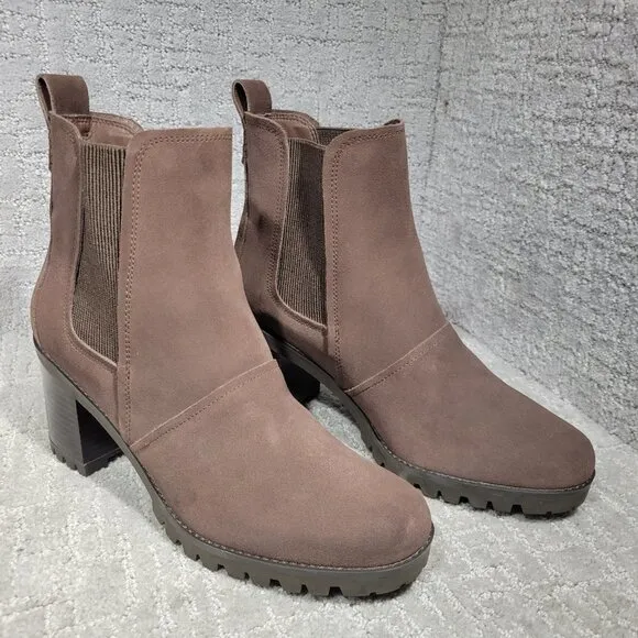 Ugg Hazel Women's Size 11 Brown Suede Waterproof Block Heel Chelsea Boots 110376