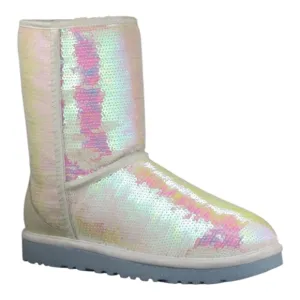 UGG Iridescent Sequin Short Boots Classic I Do! Bridal Sparkle Mermaid B…