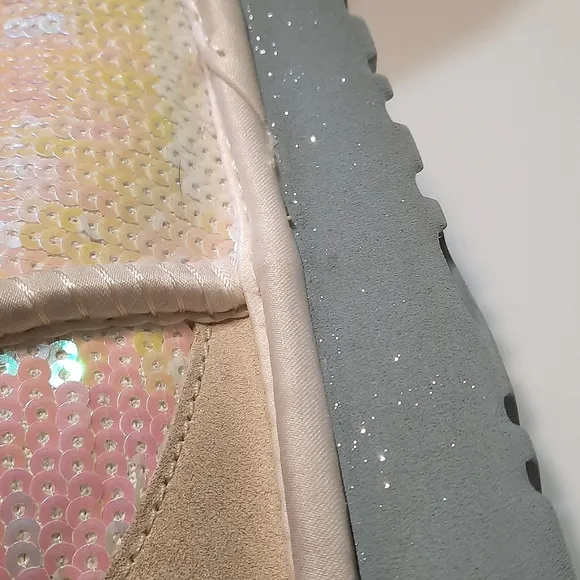 UGG Iridescent Sequin Short Boots Classic I Do! Bridal Sparkle Mermaid B…