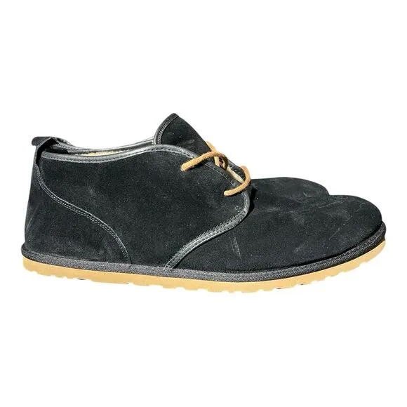 UGG MAKSIM Boots Mens 18 Black Suede/ Sheep Wool Chukka Ankle