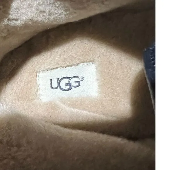 UGG MAKSIM Boots Mens 18 Black Suede/ Sheep Wool Chukka Ankle