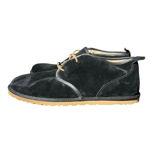 UGG MAKSIM Boots Mens 18 Black Suede/ Sheep Wool Chukka Ankle