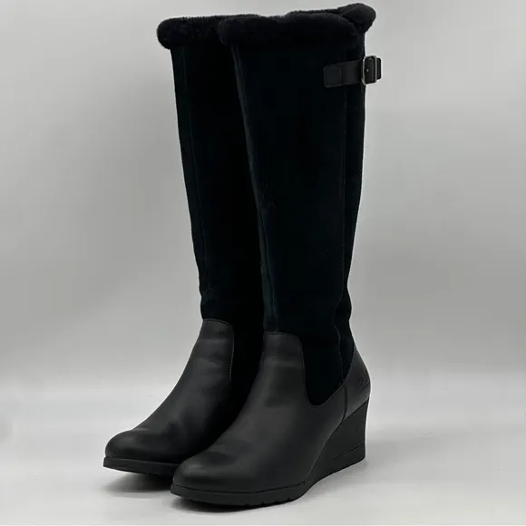 UGG Mischa Suede Leather Waterproof Wedge Boots. Size 9