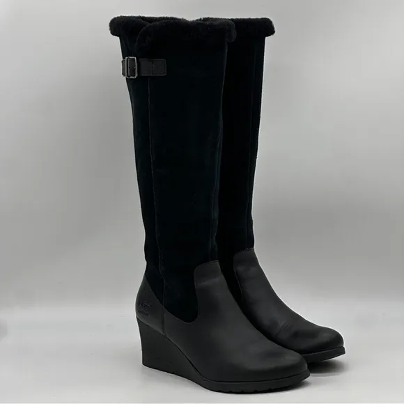 UGG Mischa Suede Leather Waterproof Wedge Boots. Size 9