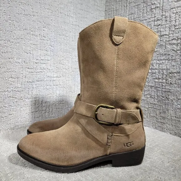 UGG Reeza Women's Size 9.5 US Coffee Ground Suede Waterproof Western Boots