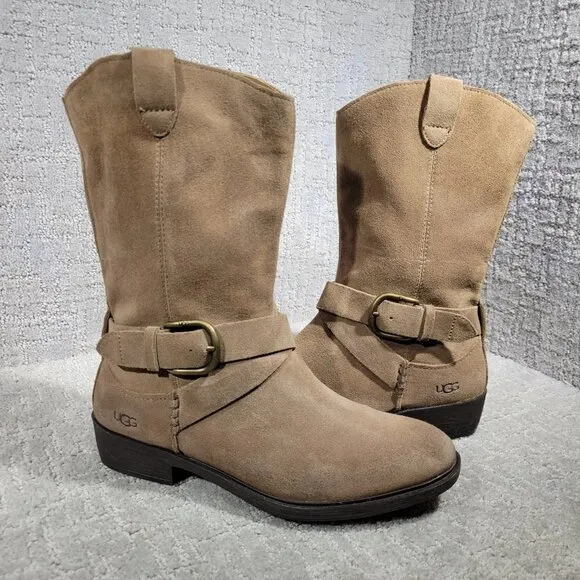 UGG Reeza Women's Size 9.5 US Coffee Ground Suede Waterproof Western Boots