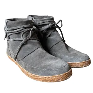 UGG Reid Green Sage Suede Lace Up Ankle Boots Moccasin - Size 7.5