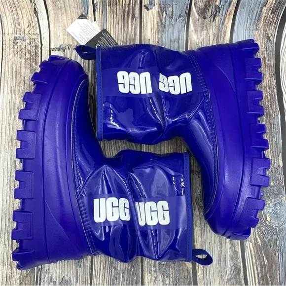 UGG Women Classic Brellah Mini Boot ROYAL BLUE size 6 Waterproof Rain Snow Warm