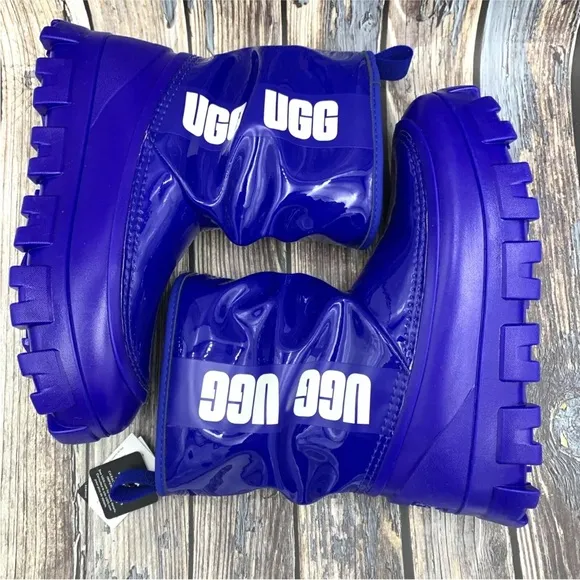 UGG Women Classic Brellah Mini Boot ROYAL BLUE size 6 Waterproof Rain Snow Warm