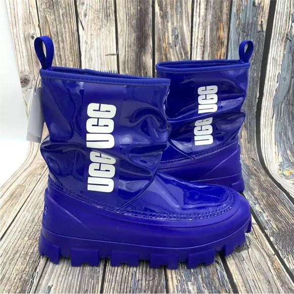 UGG Women Classic Brellah Mini Boot ROYAL BLUE size 6 Waterproof Rain Snow Warm