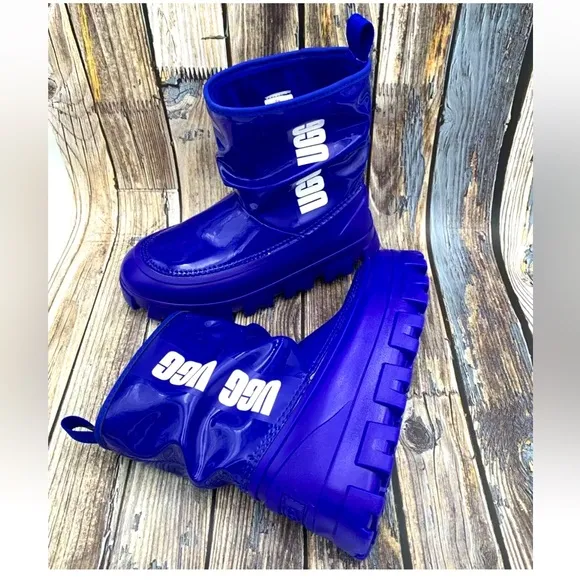 UGG Women Classic Brellah Mini Boot ROYAL BLUE size 6 Waterproof Rain Snow Warm