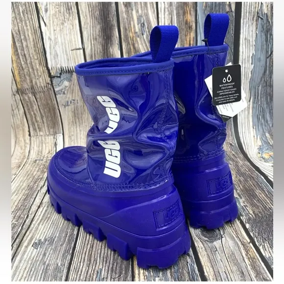 UGG Women Classic Brellah Mini Boot ROYAL BLUE size 6 Waterproof Rain Snow Warm
