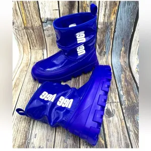 UGG Women Classic Brellah Mini Boot ROYAL BLUE size 6 Waterproof Rain Snow Warm
