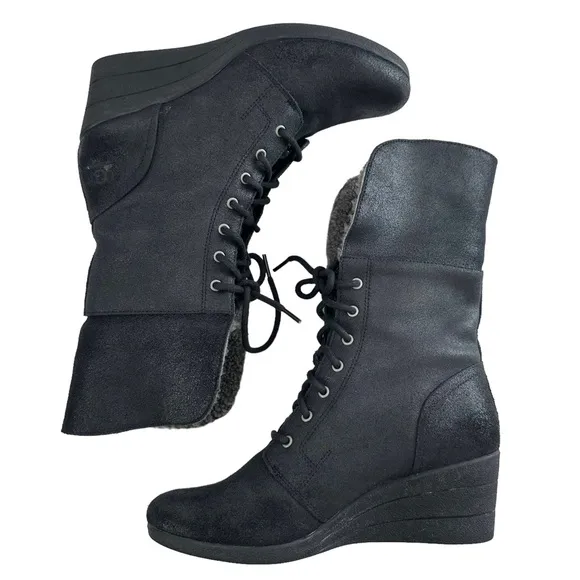 Ugg Zea Waterproof Shearling Wedge Boots Size 10