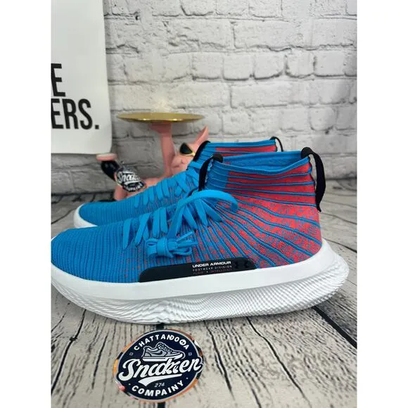 Under Armour FUTR X ELITE Basketball Shoes Mens 12 Blue Pink Sneakers Hi Top NEW