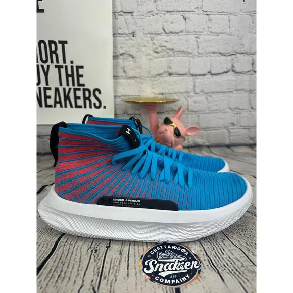Under Armour FUTR X ELITE Basketball Shoes Mens 12 Blue Pink Sneakers Hi Top NEW