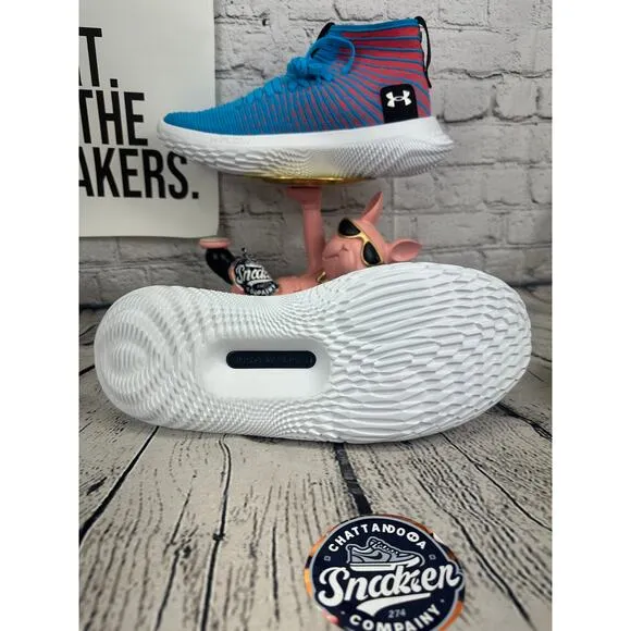 Under Armour FUTR X ELITE Basketball Shoes Mens 12 Blue Pink Sneakers Hi Top NEW
