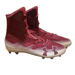 Under Armour Mens Highlight MC Red Football Shoes Cleats Size 14 3000177-602