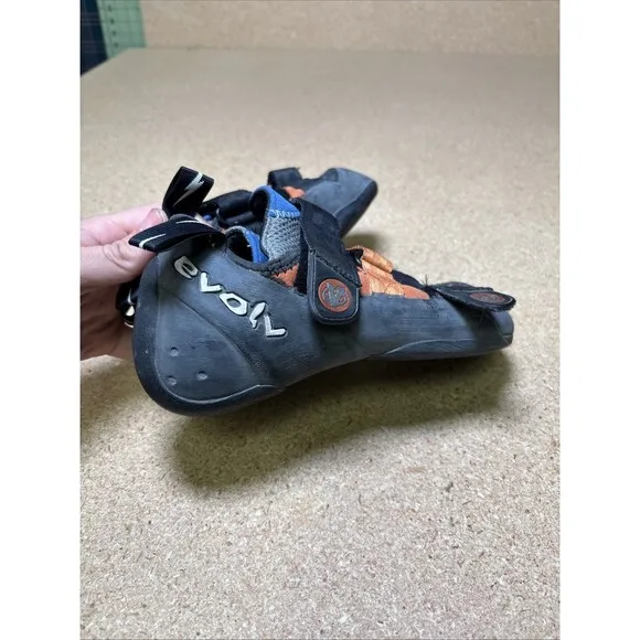 Used First Gen Evolv Shaman Rock Climbing Shoes US 8.5 EUR 41.5 Orange Black