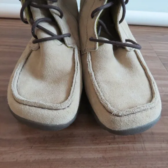 VAGABOND Cream Suede Leather Lace Up Snowflake Moccasin Winter Boots Size 6.5