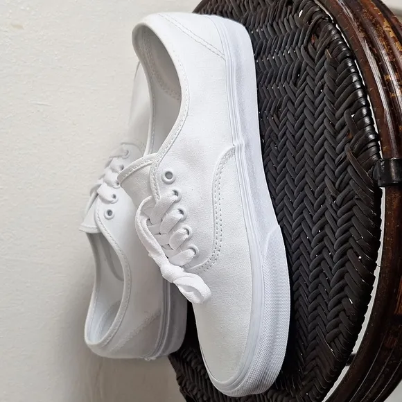 Vans All White Authentic Skate Shoes Women Sz 10.5 Wide