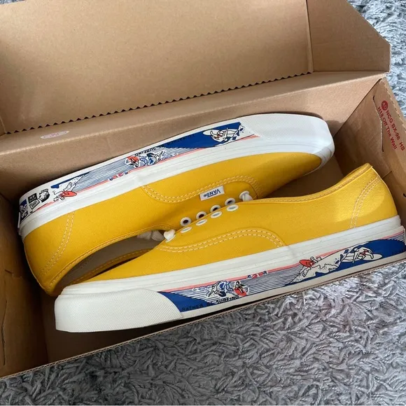Vans Anaheim Factory Authentic 44 yellow skate shoes size 10
