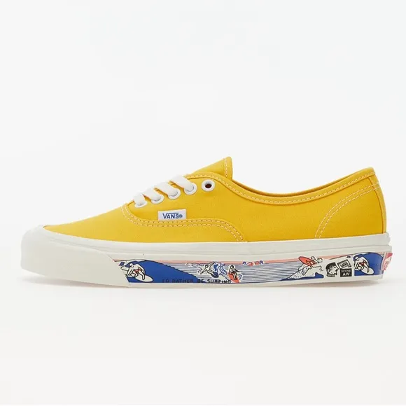 Vans Anaheim Factory Authentic 44 yellow skate shoes size 10