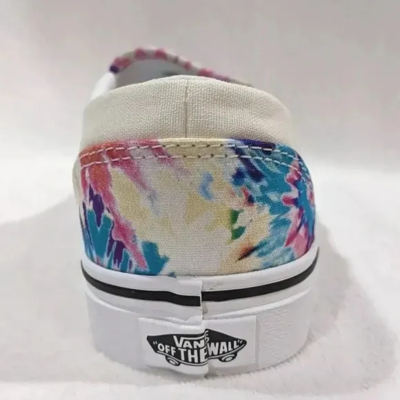 Vans Asher Rainbow Tie Dye Canvas Slip On Skate Shoes NWB