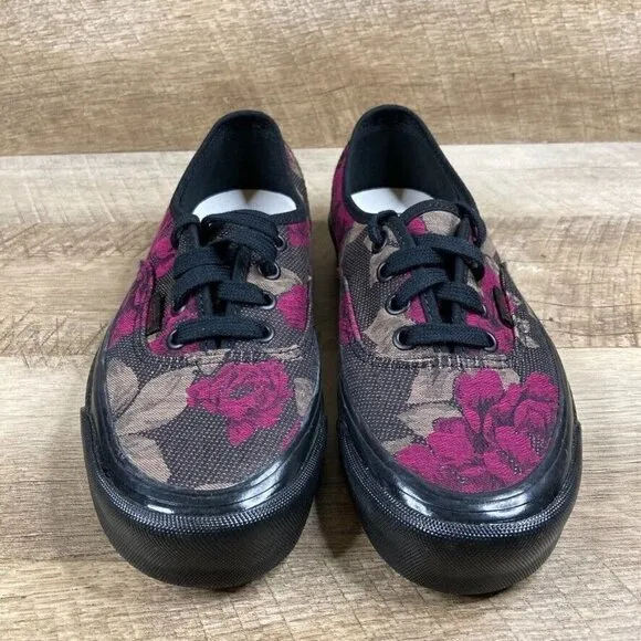VANS Authentic 44 Dx Anaheim Factory Roses Black Skate Shoes Women's Sz 6.5 NEW