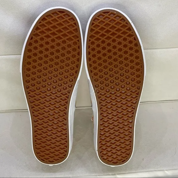 Vans Authentic Gold Checkerboard Lace Up Skate Shoes Mens Size 11.5
