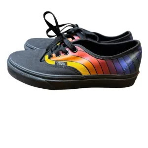 VANS Authentic Rainbow Refract Black Multi Lace Up Skate Shoes Women's 7
