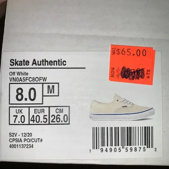Vans Authentic Skate BRAND NEW