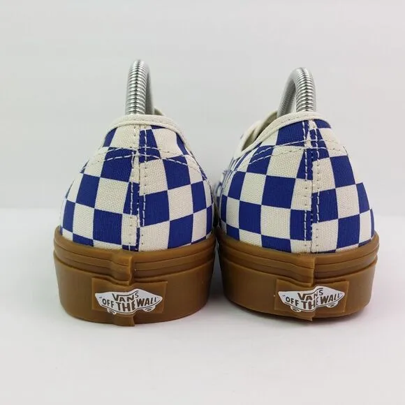 Vans Authentic Womens Sz 7 Mens Sz 5.5 Checkerboard Blue White Low Skate Shoes